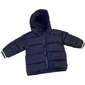 Baby Gap Puffer Zippered Navy Blue Winter Cotton Lined Jacket Coat / 18-24 Month